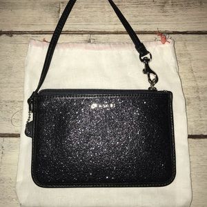 NWT Coach Sparkly Black Wristlet
